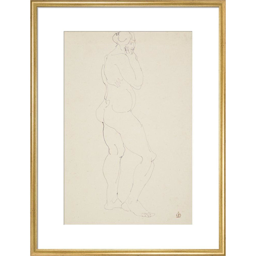 Standing female nude - Art print