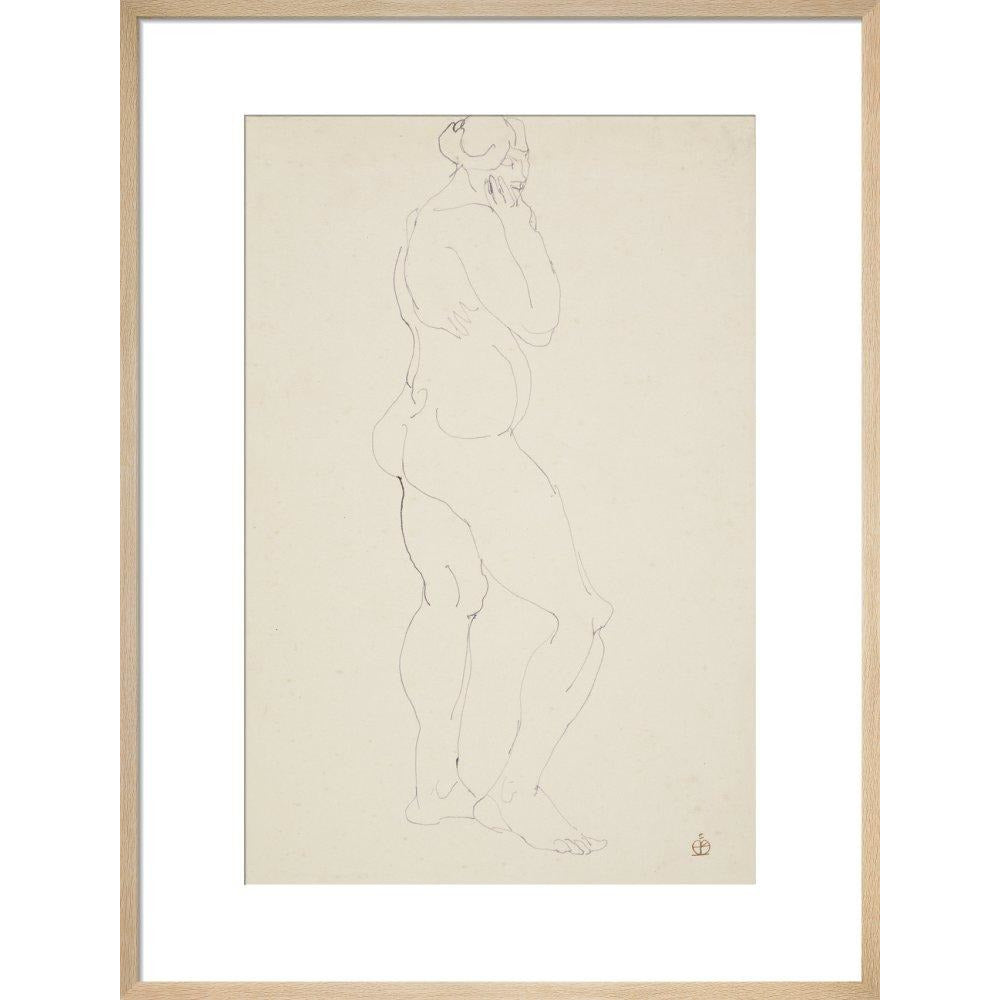 Standing female nude - Art print