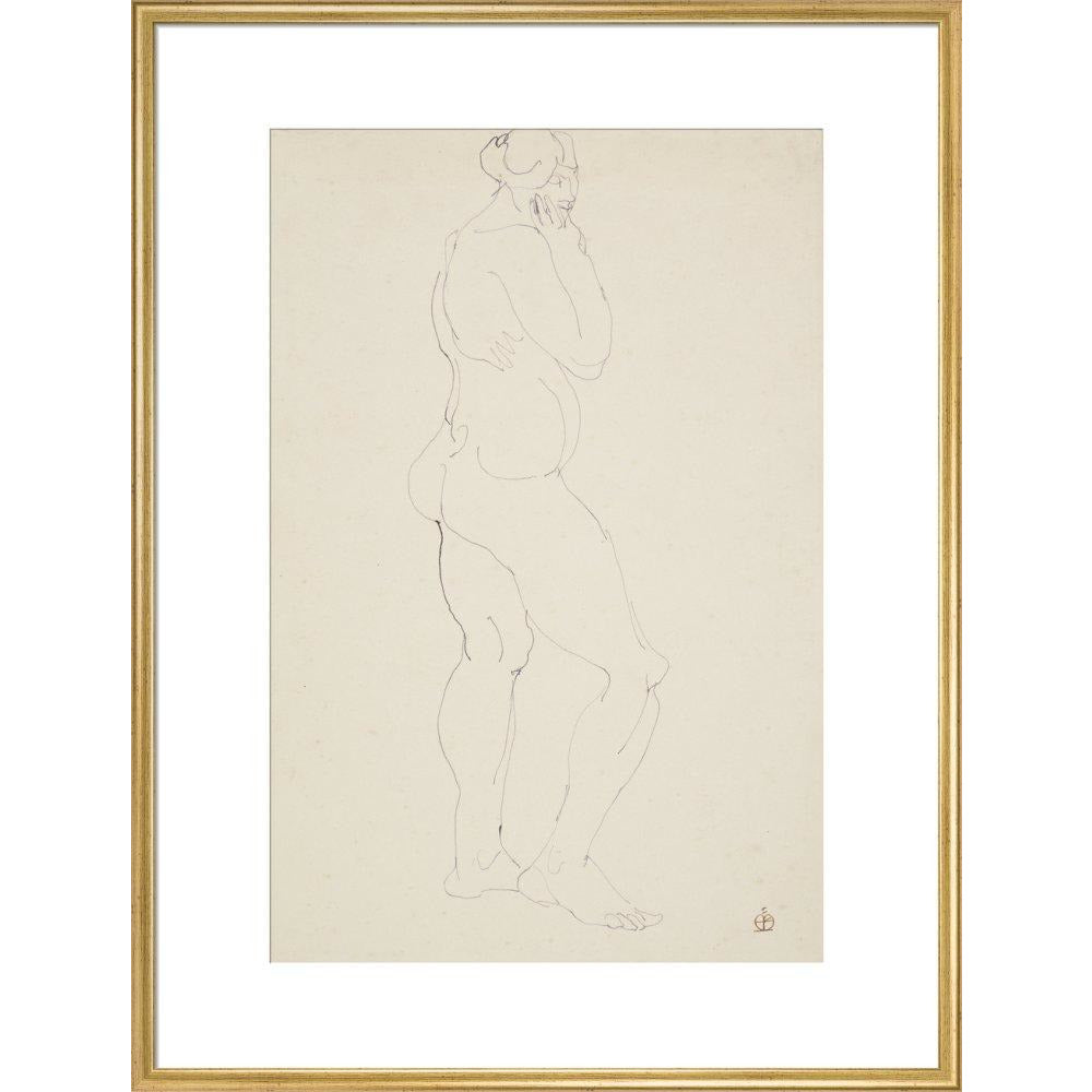 Standing female nude - Art print