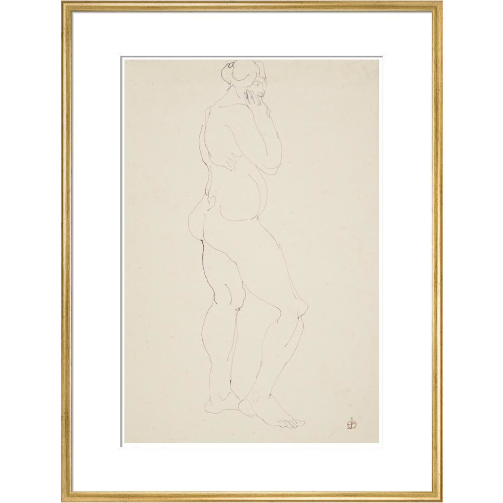 Standing female nude - Art print