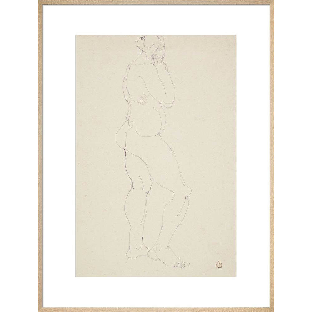 Standing female nude - Art print