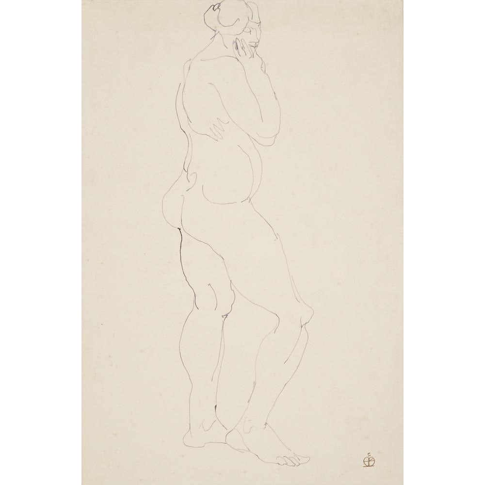 Standing female nude - Art print