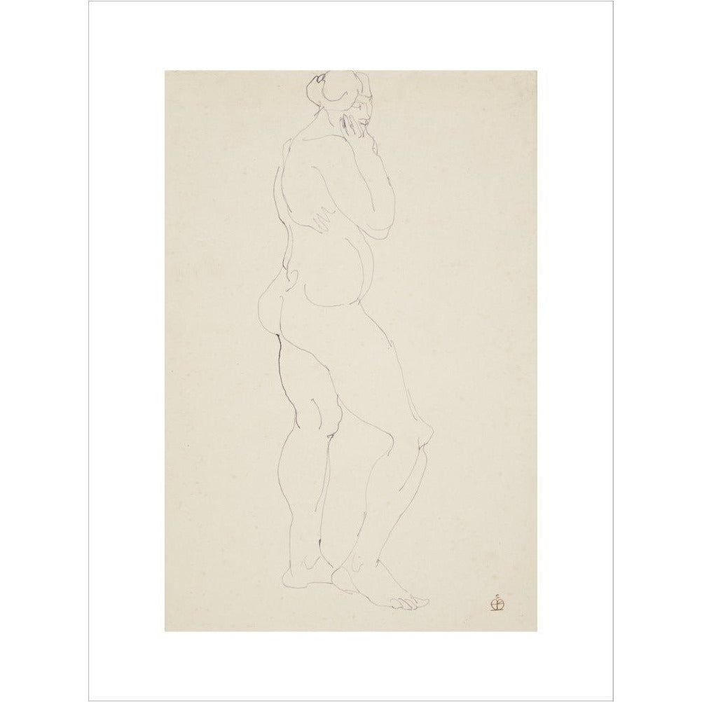 Standing female nude - Art print