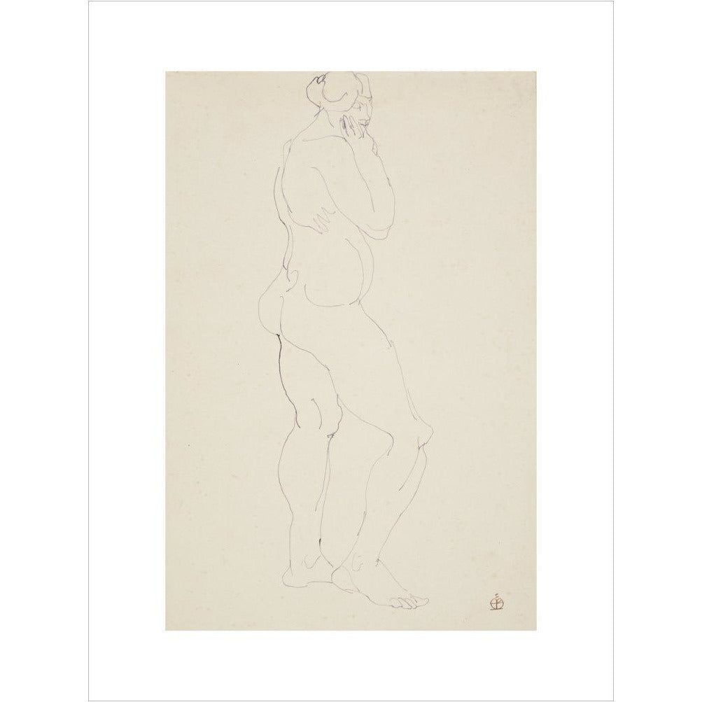 Standing female nude - Art print