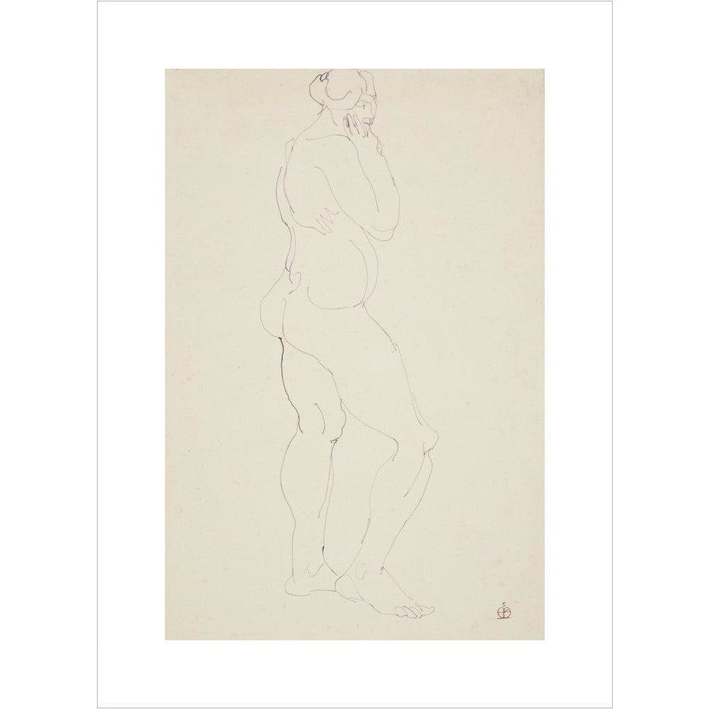 Standing female nude - Art print