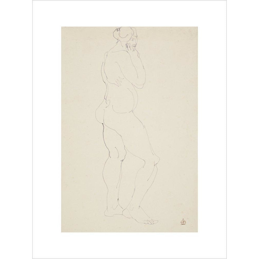 Standing female nude - Art print