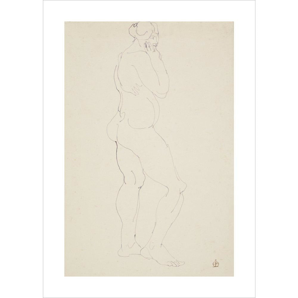 Standing female nude - Art print