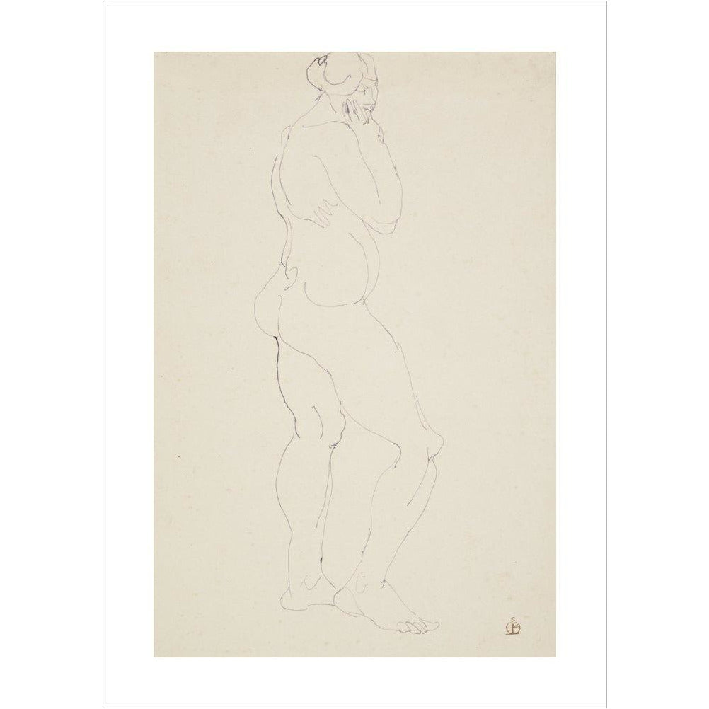 Standing female nude - Art print