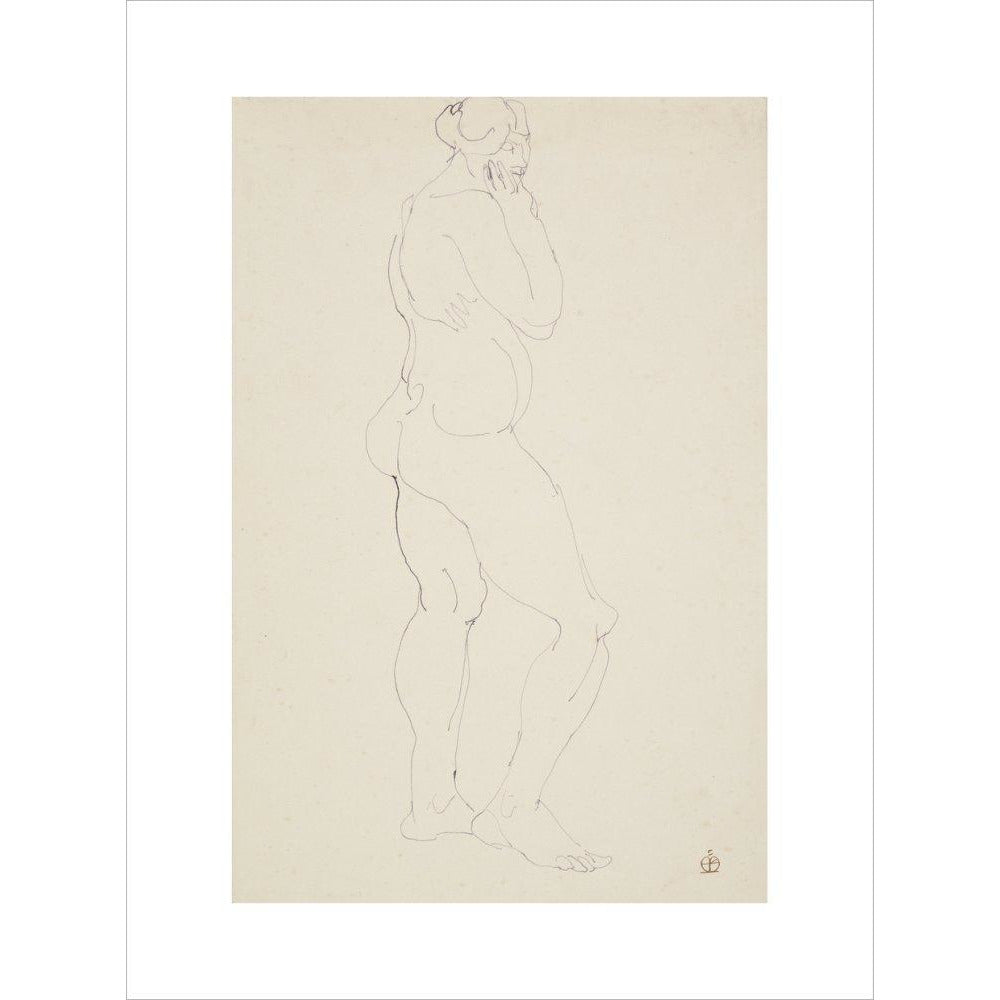 Standing female nude - Art print