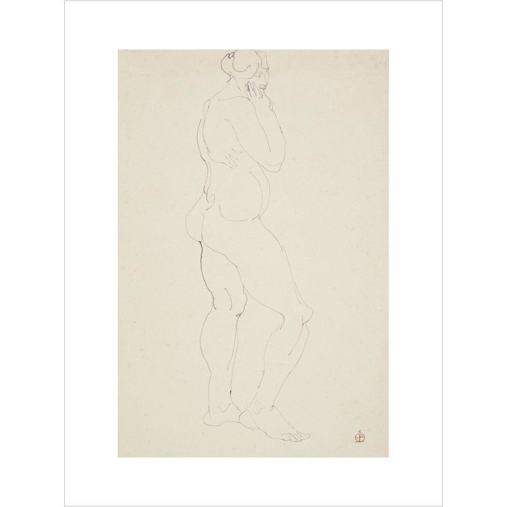 Standing female nude - Art print