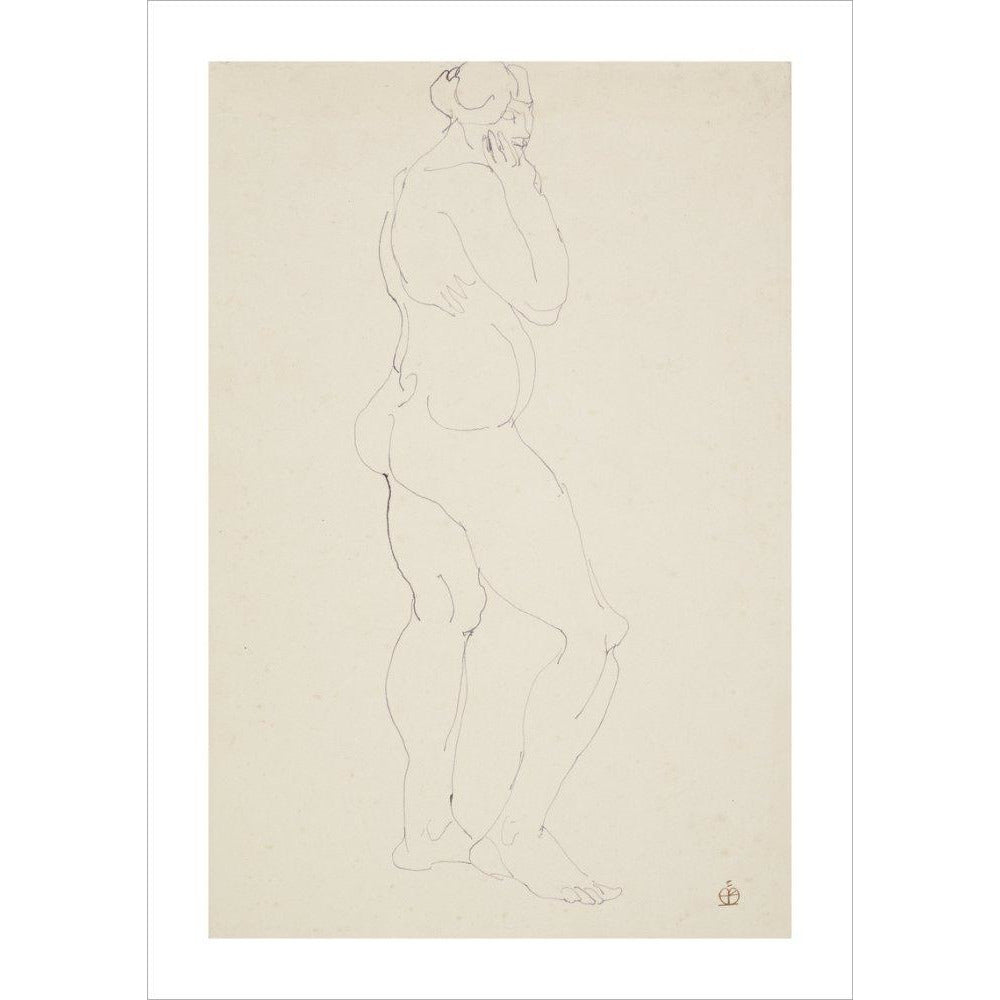 Standing female nude - Art print