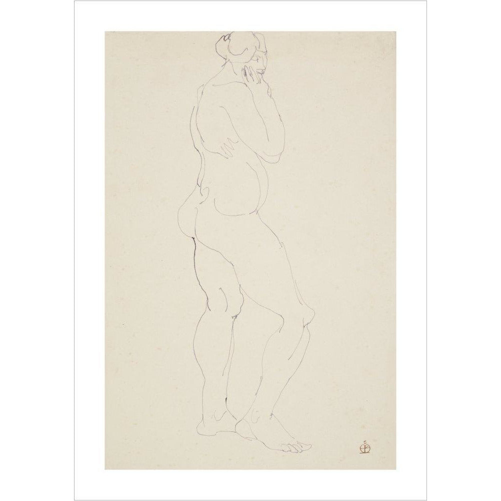 Standing female nude - Art print