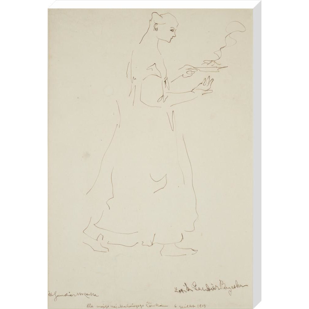 Woman carrying a plate (Sophie Brzeska) - Art print
