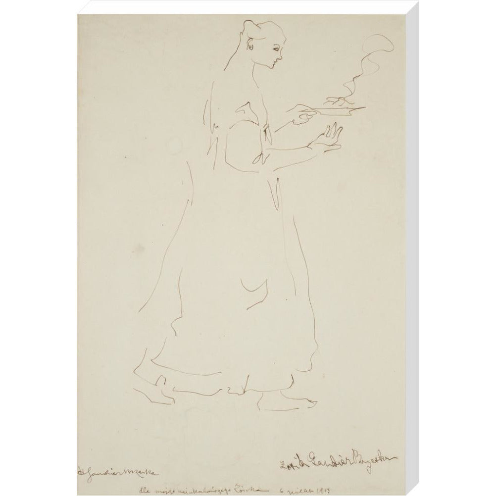 Woman carrying a plate (Sophie Brzeska) - Art print