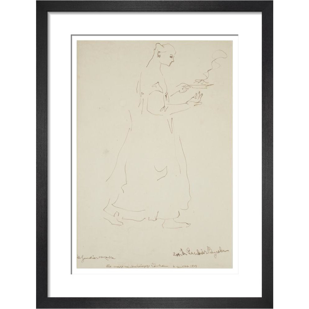 Woman carrying a plate (Sophie Brzeska) - Art print
