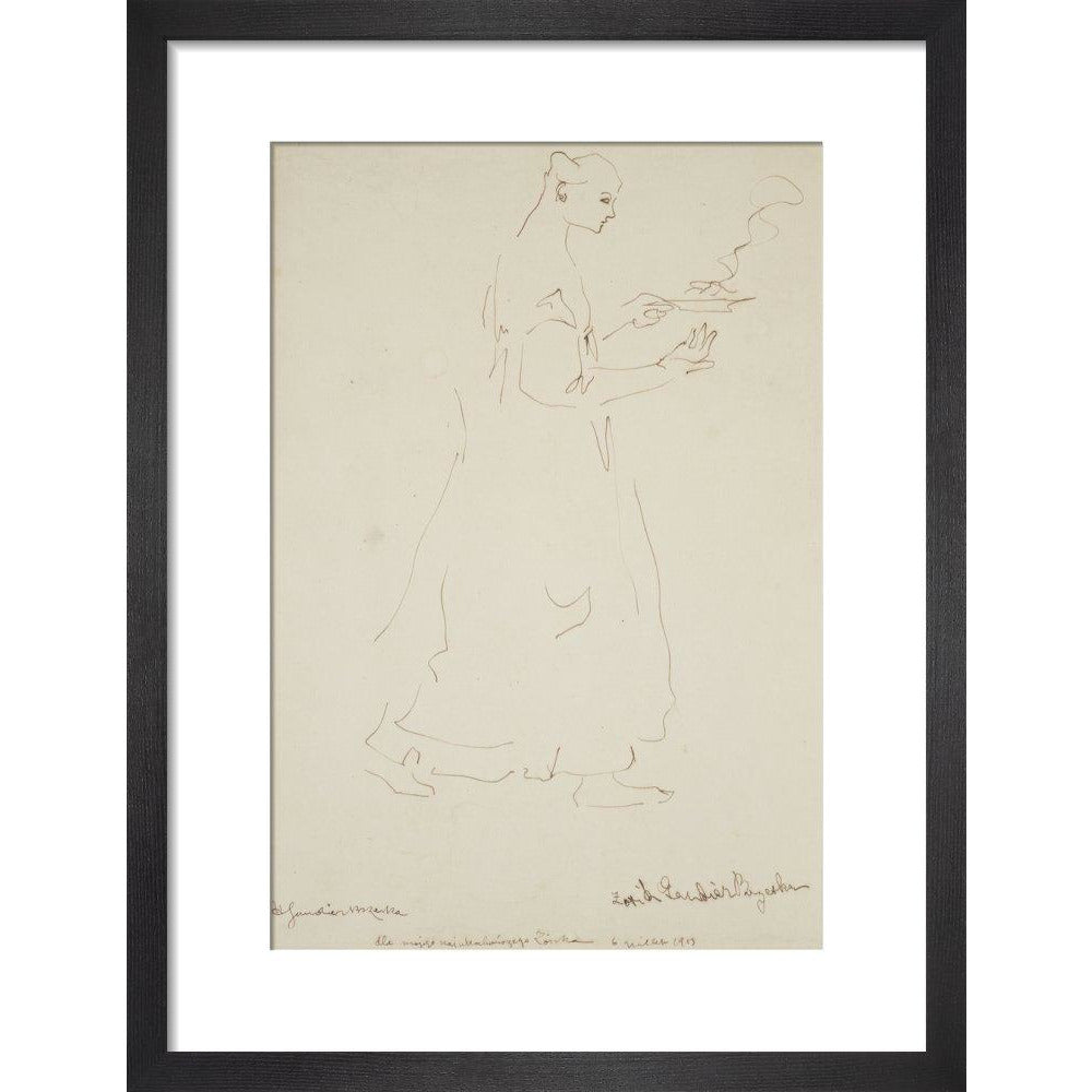 Woman carrying a plate (Sophie Brzeska) - Art print