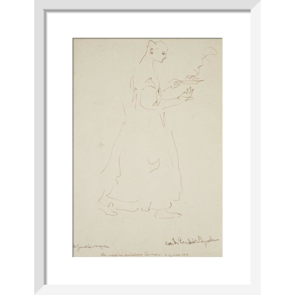 Woman carrying a plate (Sophie Brzeska) - Art print