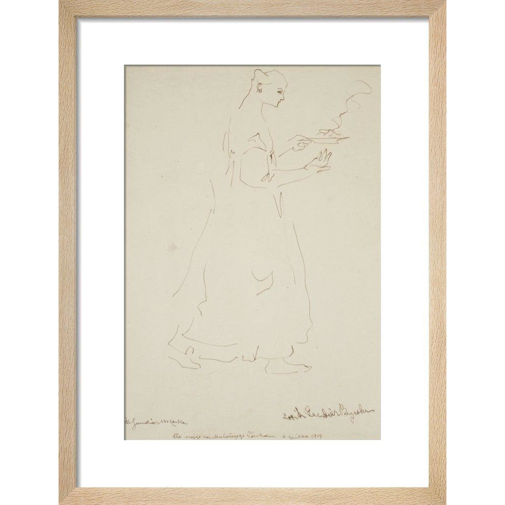 Woman carrying a plate (Sophie Brzeska) - Art print
