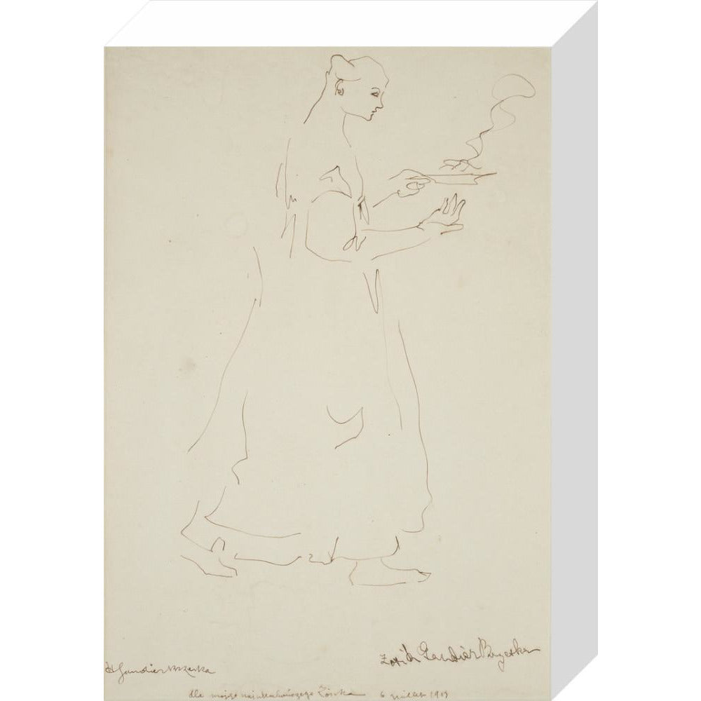Woman carrying a plate (Sophie Brzeska) - Art print