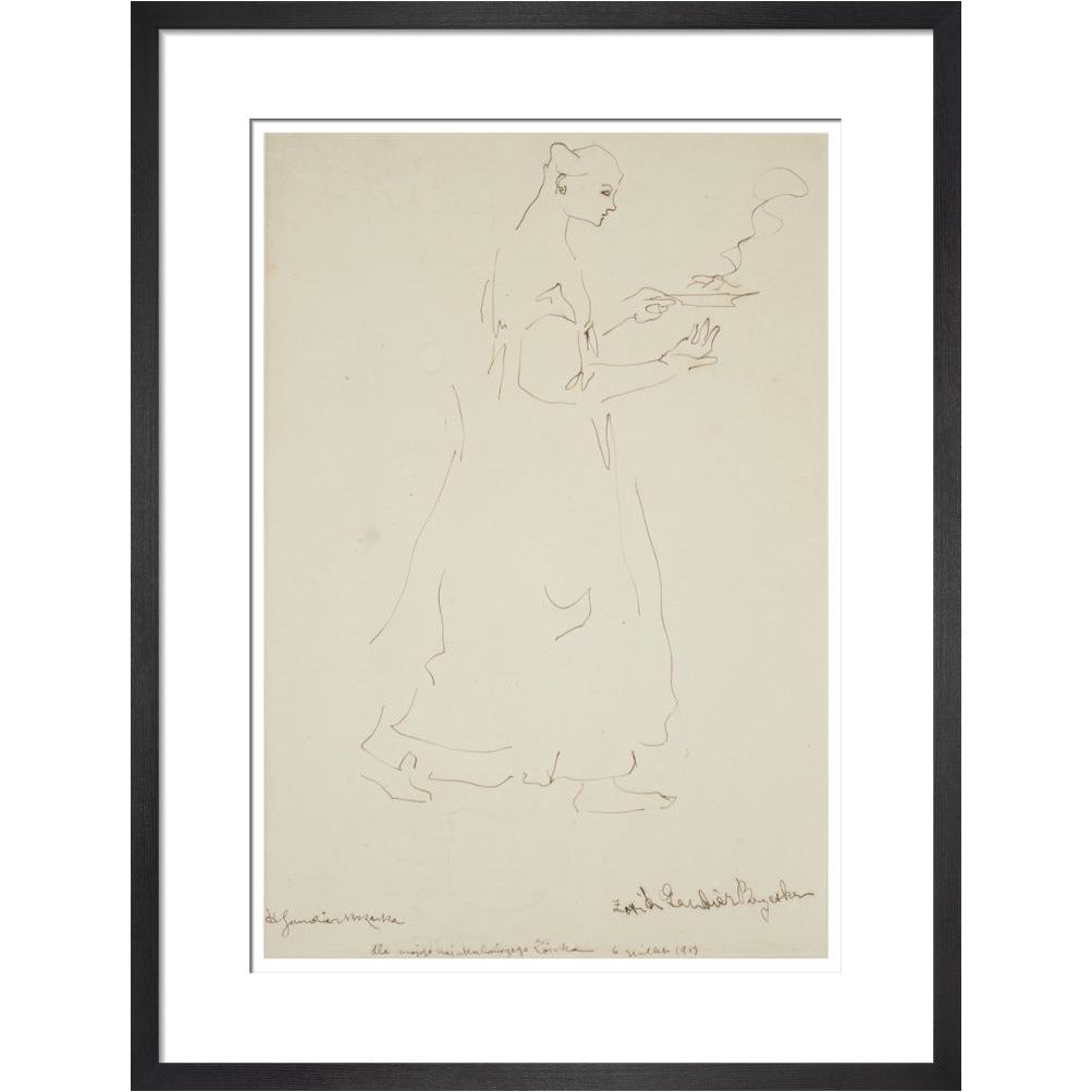 Woman carrying a plate (Sophie Brzeska) - Art print