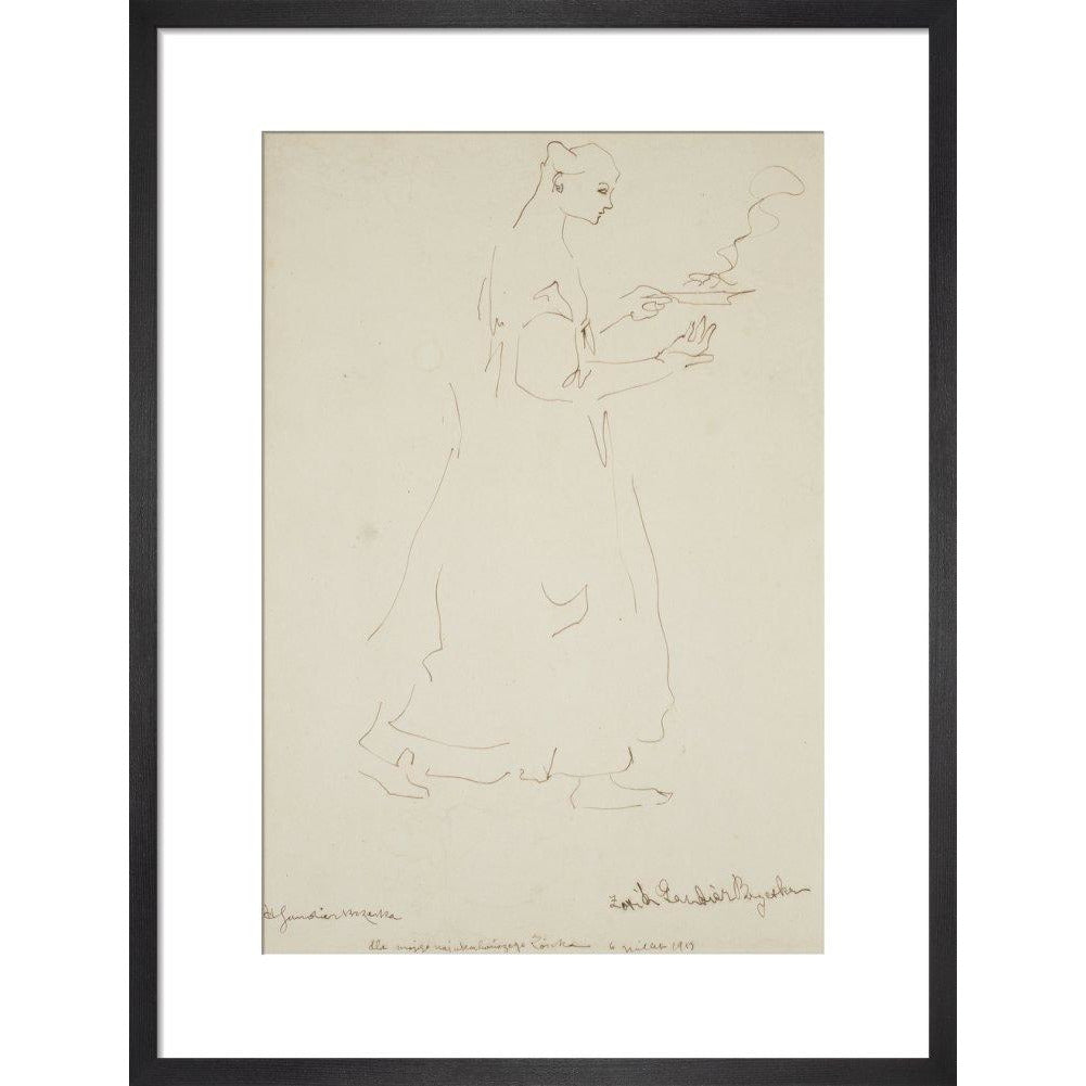 Woman carrying a plate (Sophie Brzeska) - Art print