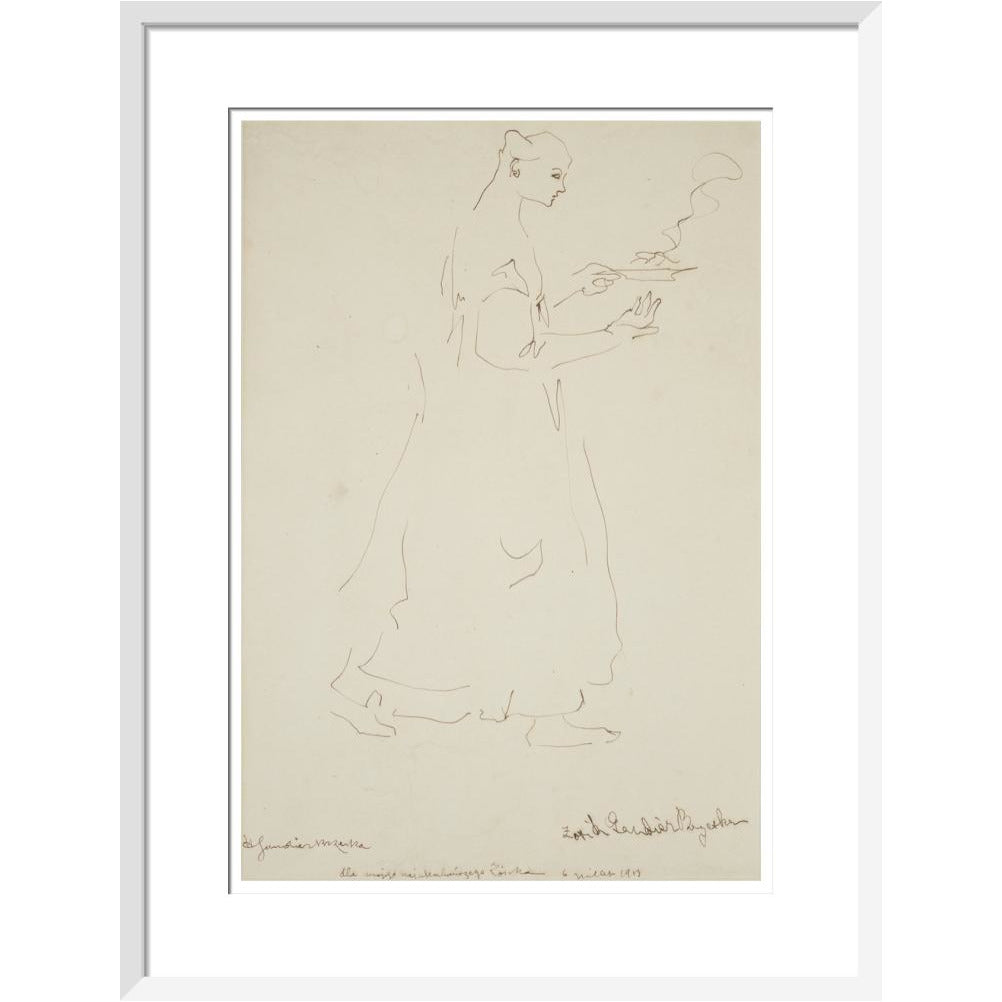 Woman carrying a plate (Sophie Brzeska) - Art print
