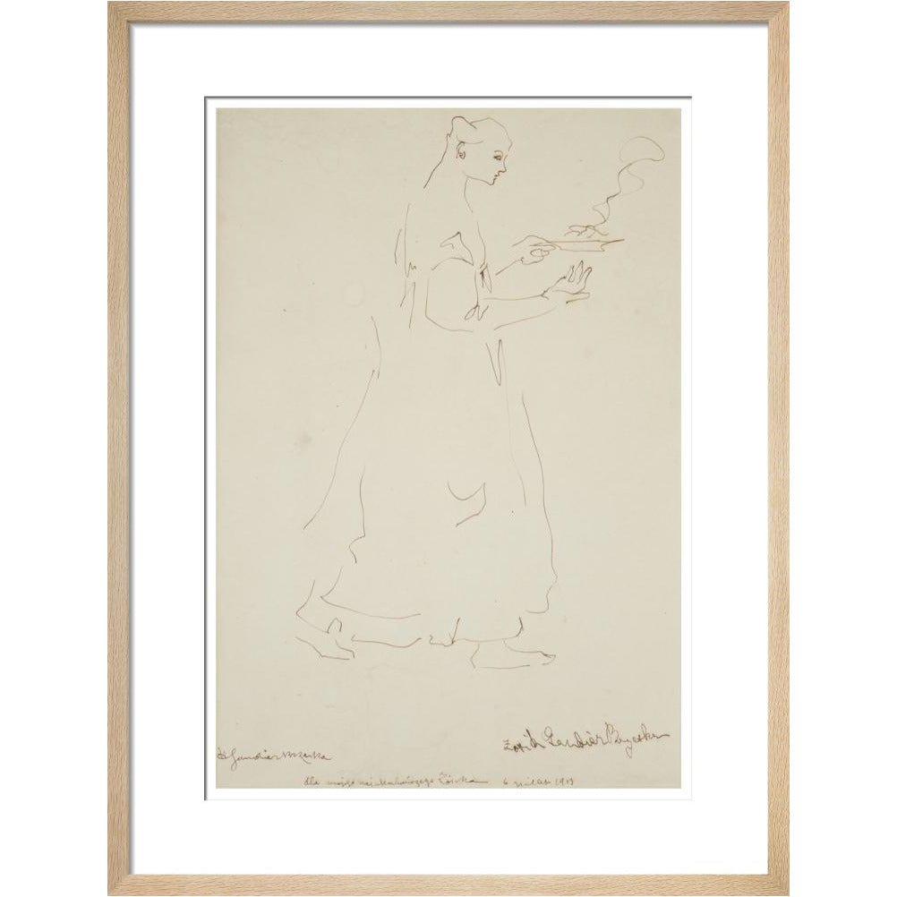 Woman carrying a plate (Sophie Brzeska) - Art print