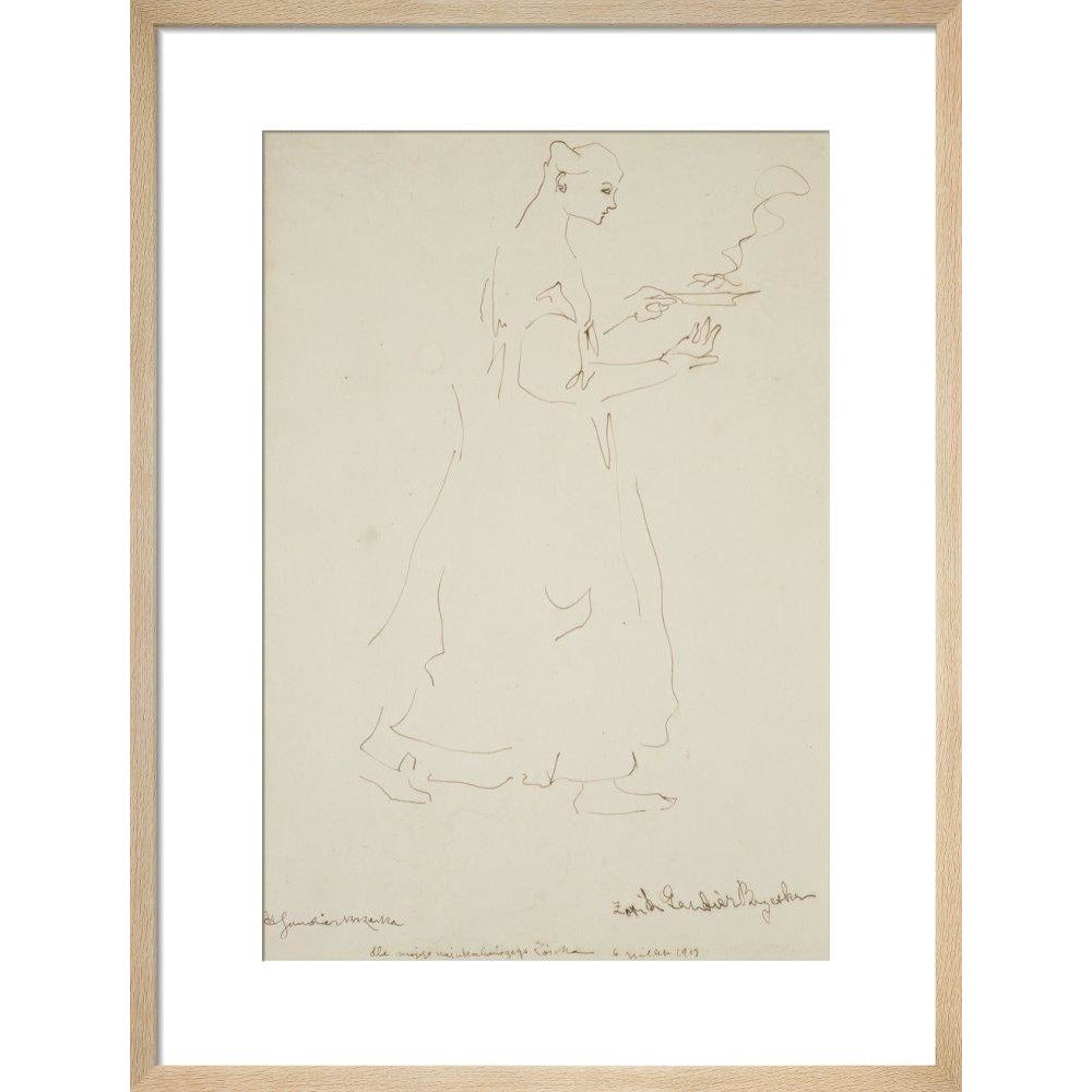 Woman carrying a plate (Sophie Brzeska) - Art print