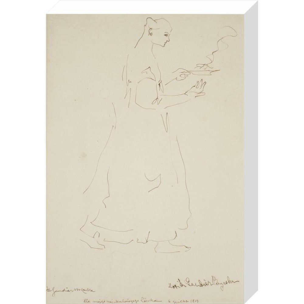 Woman carrying a plate (Sophie Brzeska) - Art print