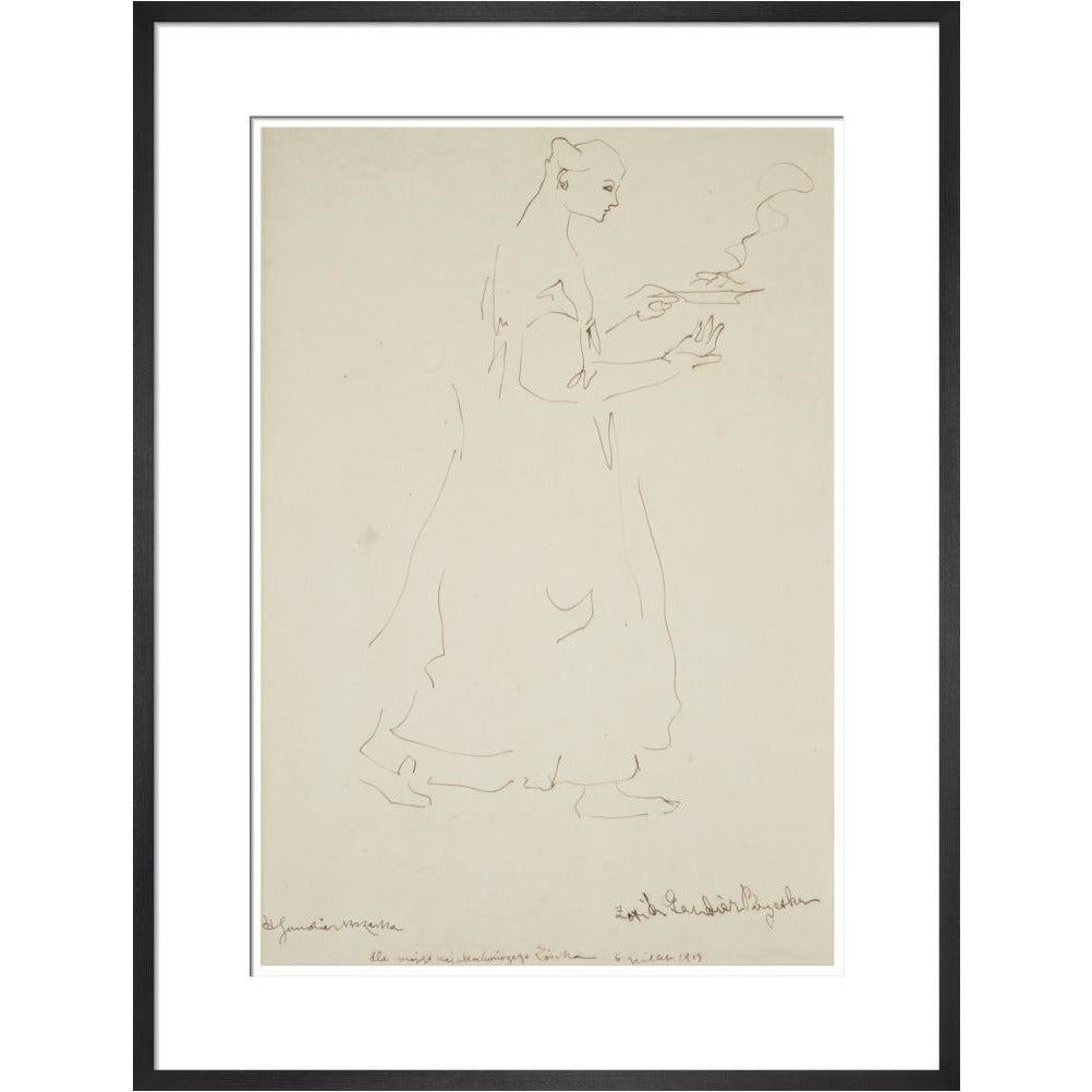 Woman carrying a plate (Sophie Brzeska) - Art print