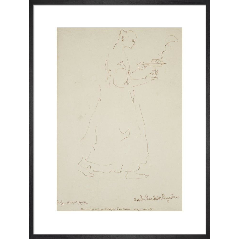 Woman carrying a plate (Sophie Brzeska) - Art print