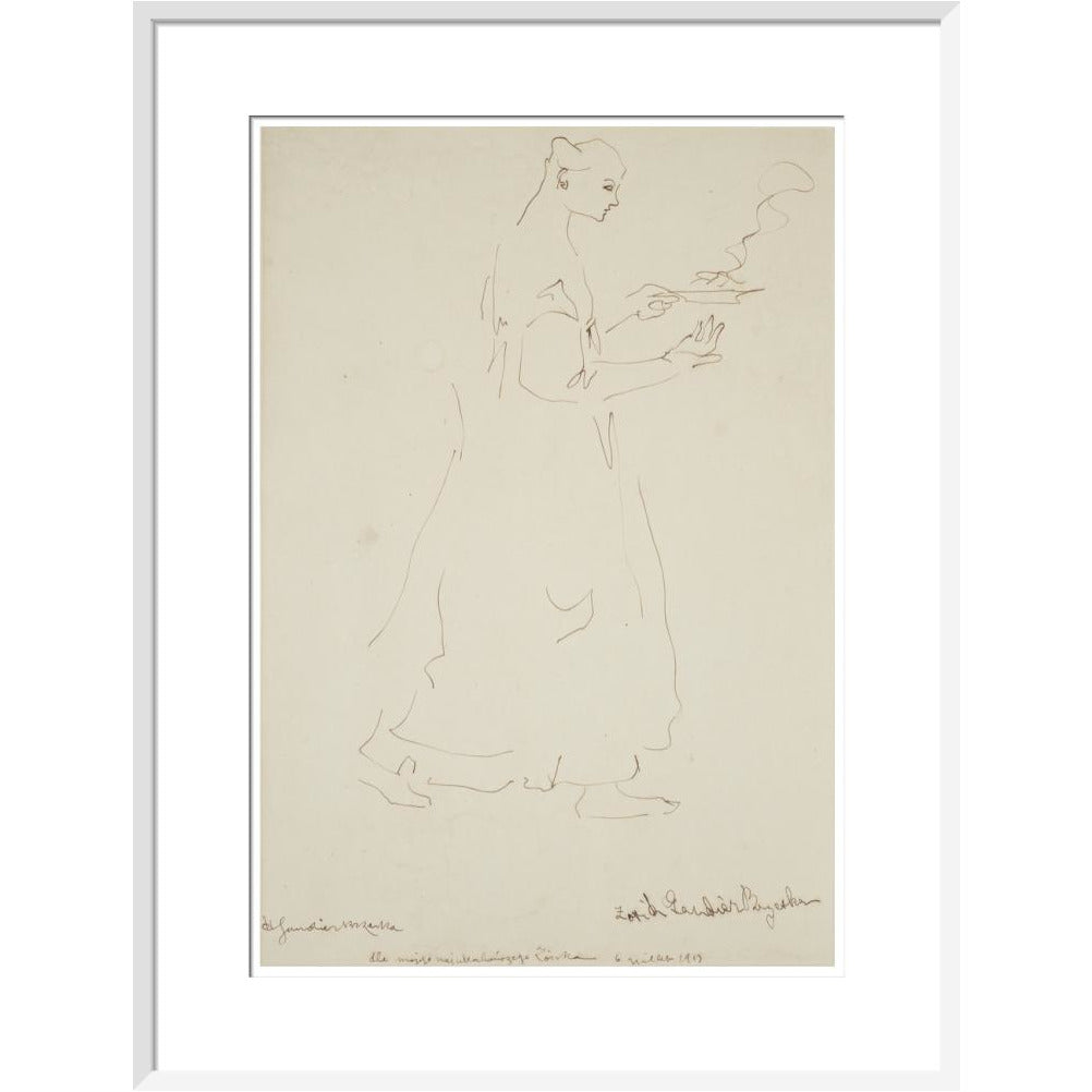 Woman carrying a plate (Sophie Brzeska) - Art print