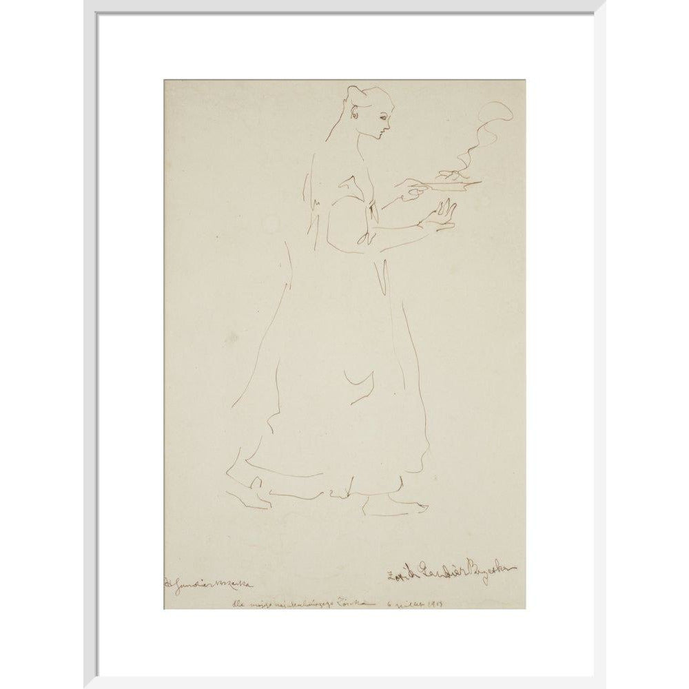 Woman carrying a plate (Sophie Brzeska) - Art print