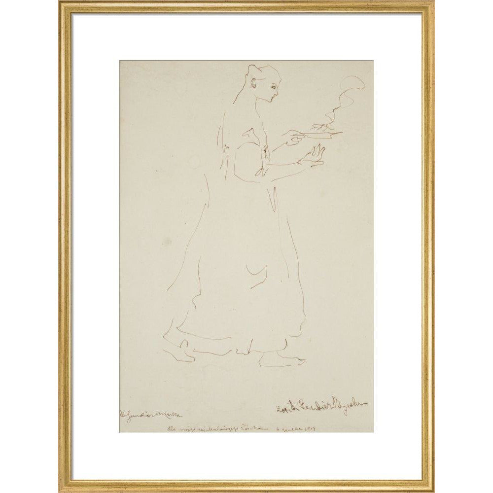 Woman carrying a plate (Sophie Brzeska) - Art print