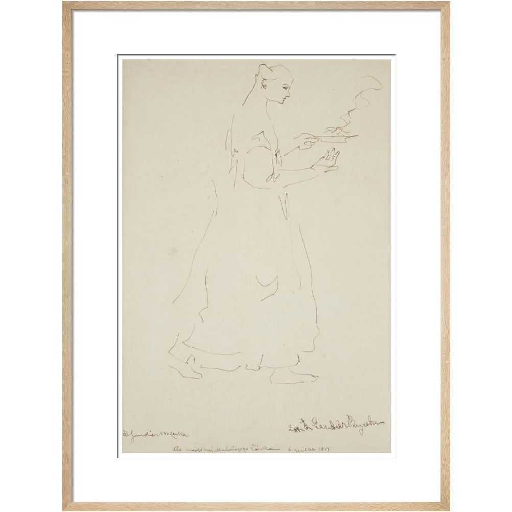 Woman carrying a plate (Sophie Brzeska) - Art print