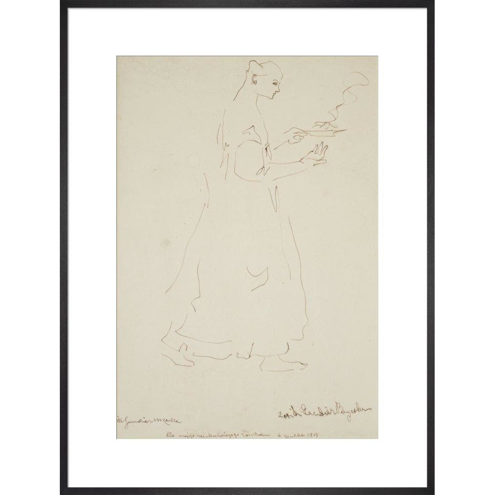 Woman carrying a plate (Sophie Brzeska) - Art print