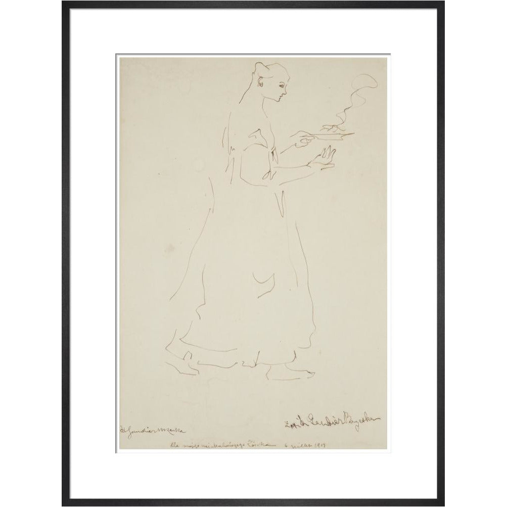 Woman carrying a plate (Sophie Brzeska) - Art print