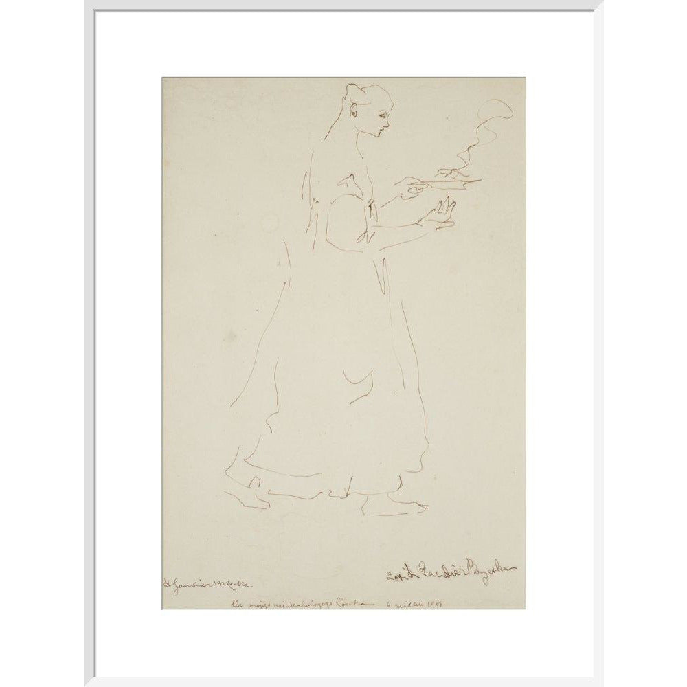 Woman carrying a plate (Sophie Brzeska) - Art print