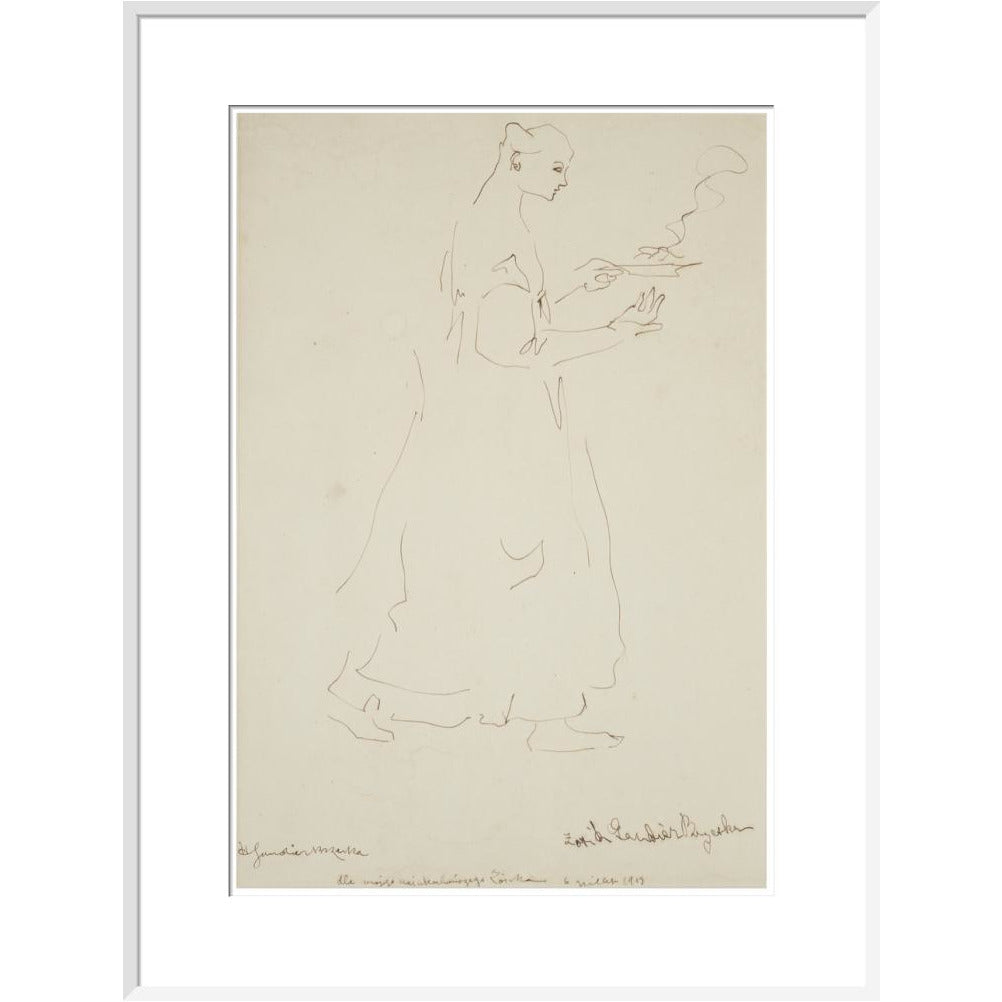 Woman carrying a plate (Sophie Brzeska) - Art print