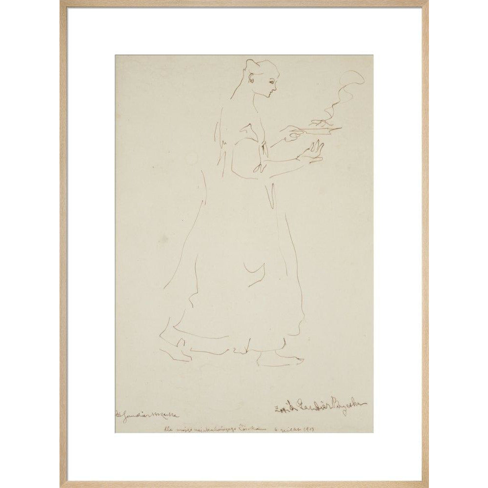 Woman carrying a plate (Sophie Brzeska) - Art print