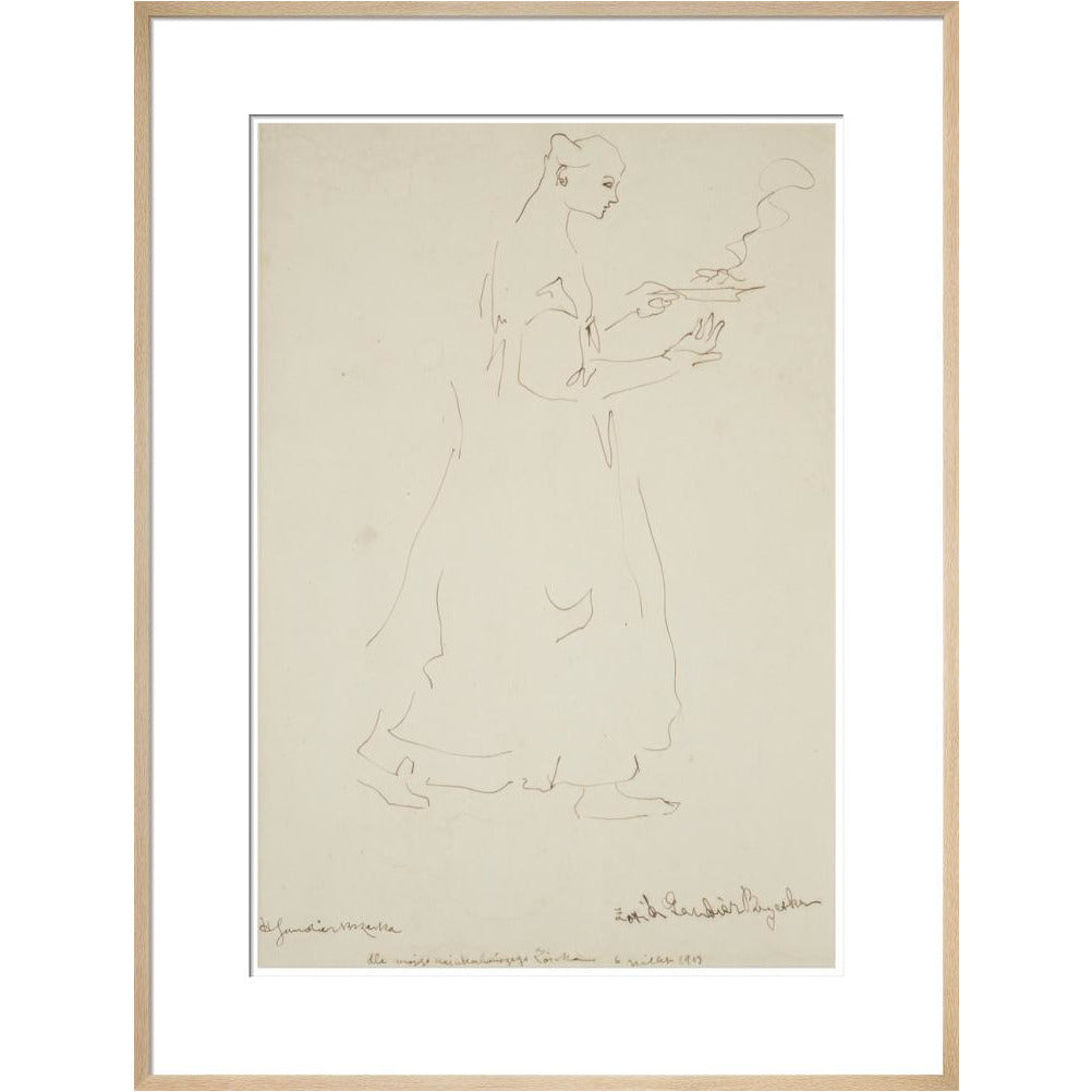 Woman carrying a plate (Sophie Brzeska) - Art print