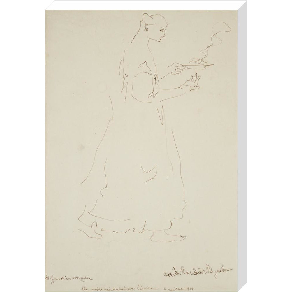 Woman carrying a plate (Sophie Brzeska) - Art print