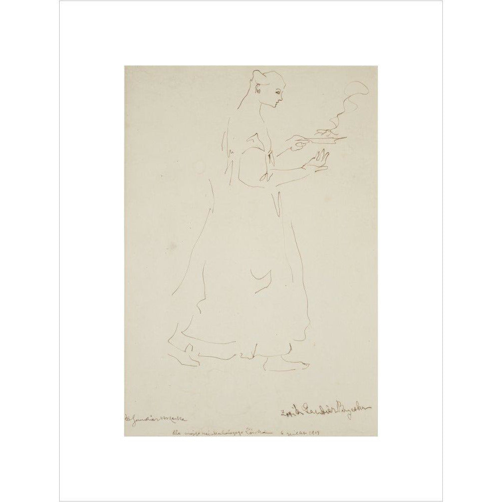 Woman carrying a plate (Sophie Brzeska) - Art print