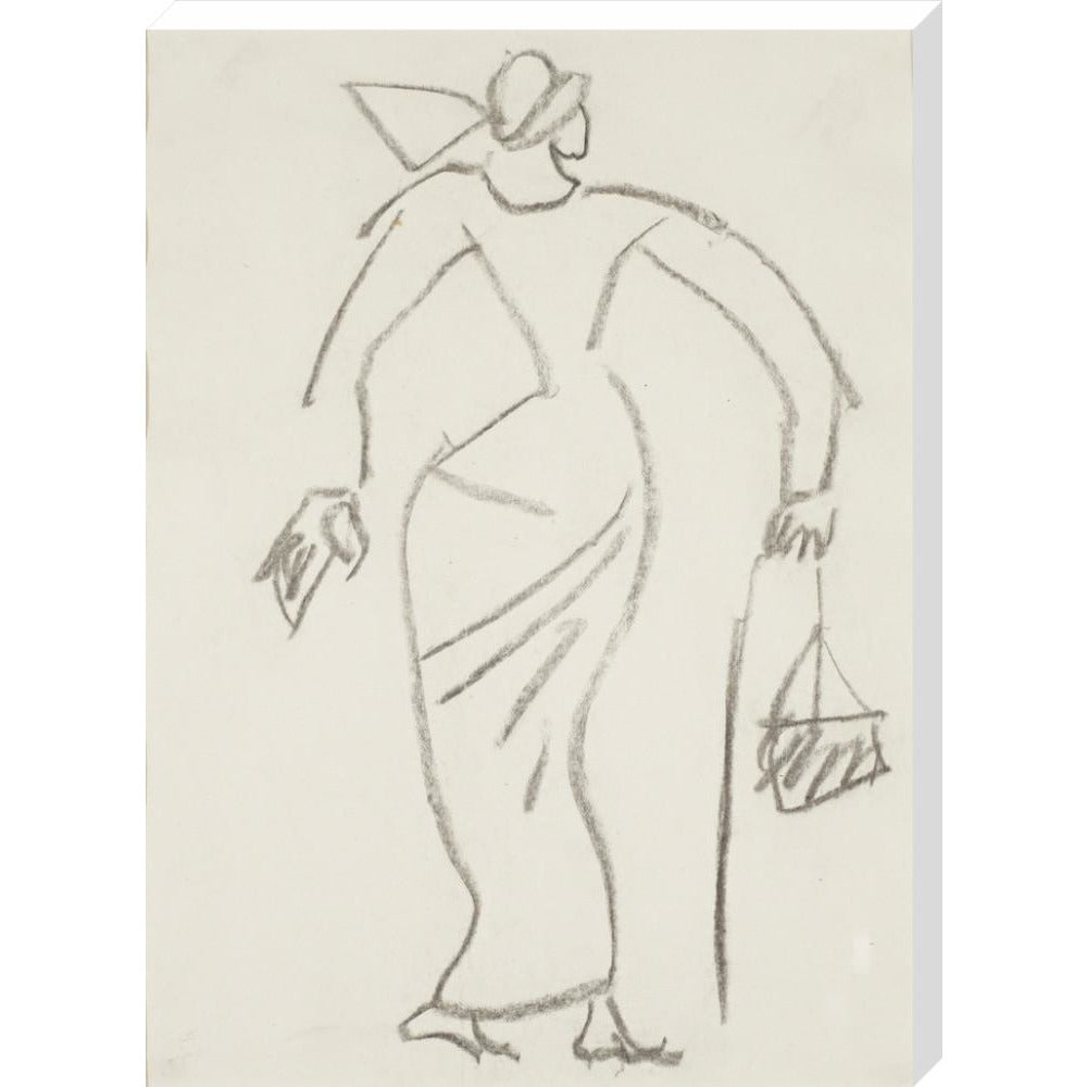 Woman with handbag - Art print