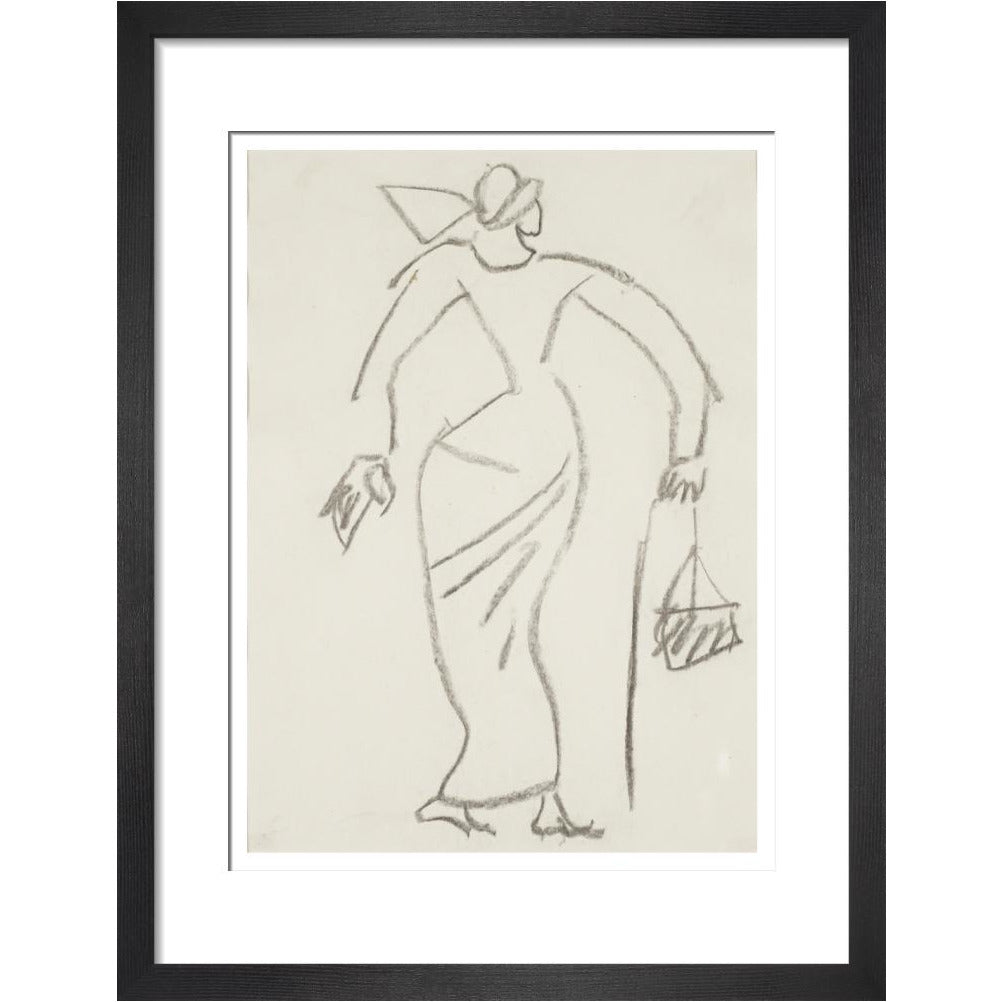 Woman with handbag - Art print