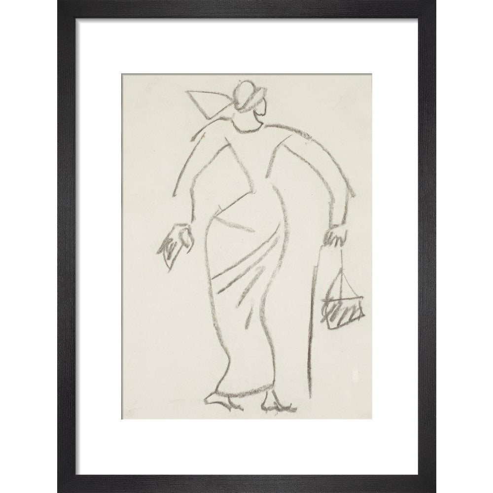 Woman with handbag - Art print