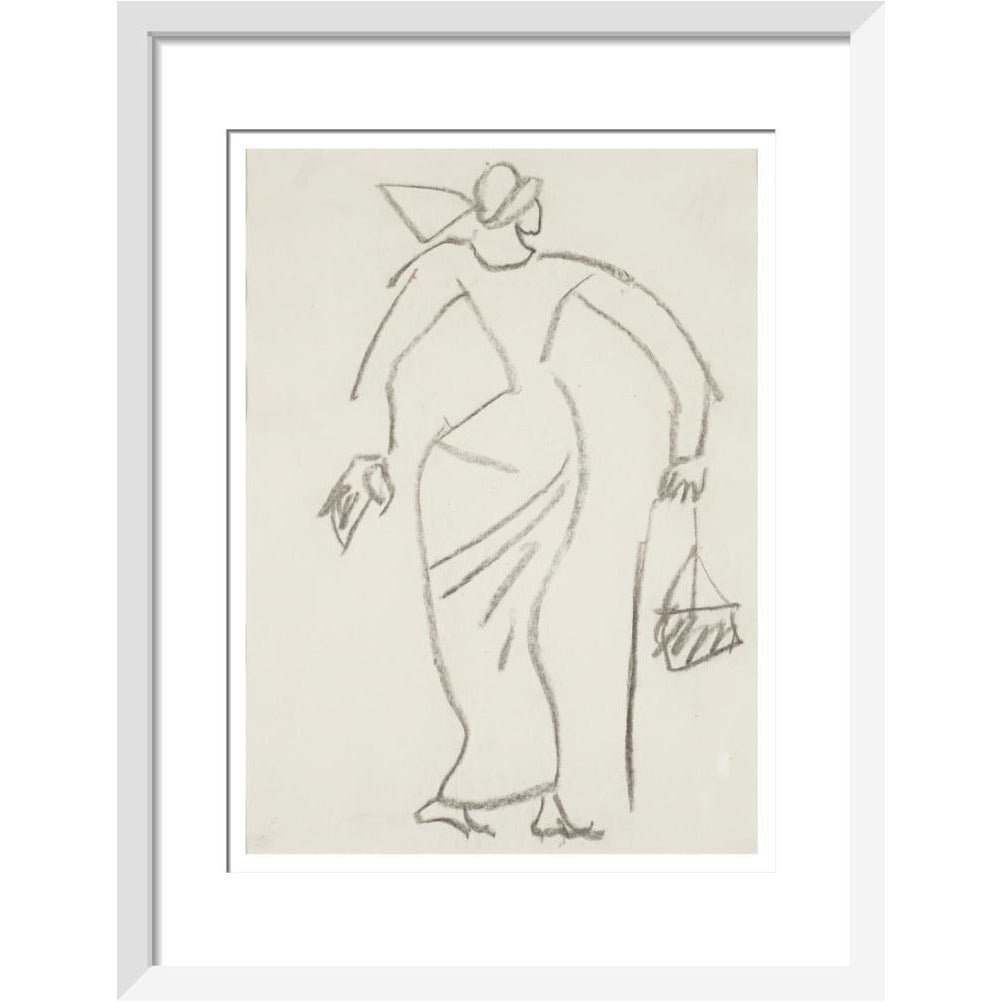 Woman with handbag - Art print