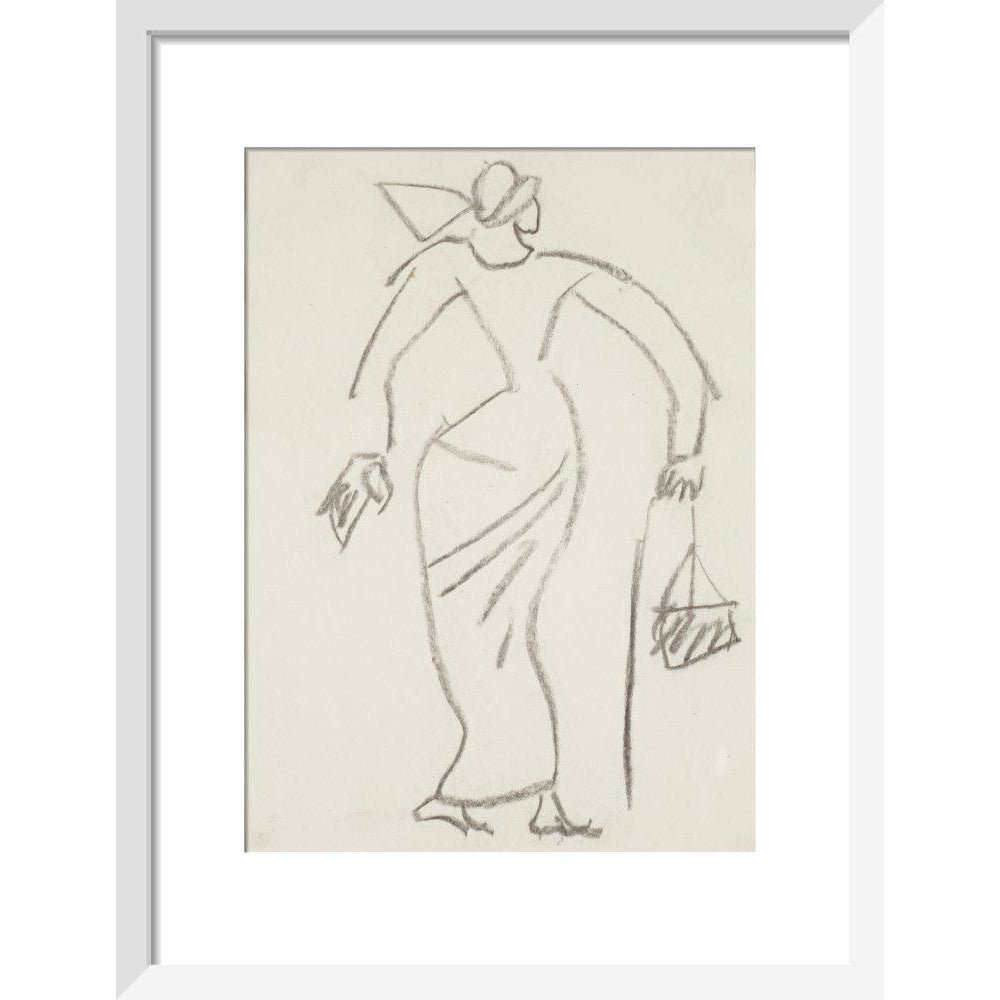 Woman with handbag - Art print
