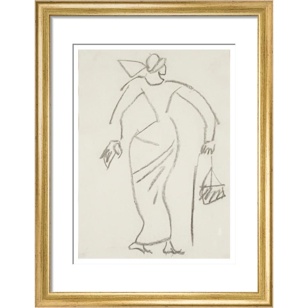 Woman with handbag - Art print
