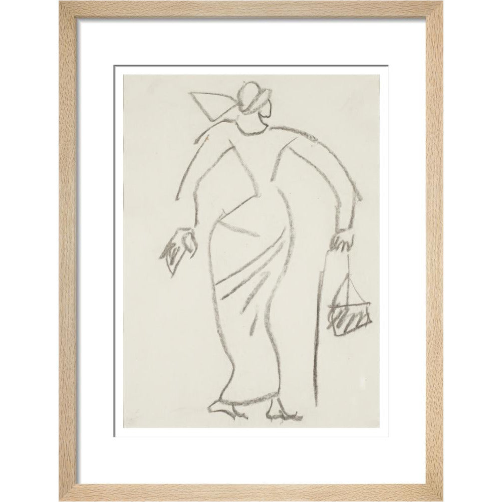 Woman with handbag - Art print